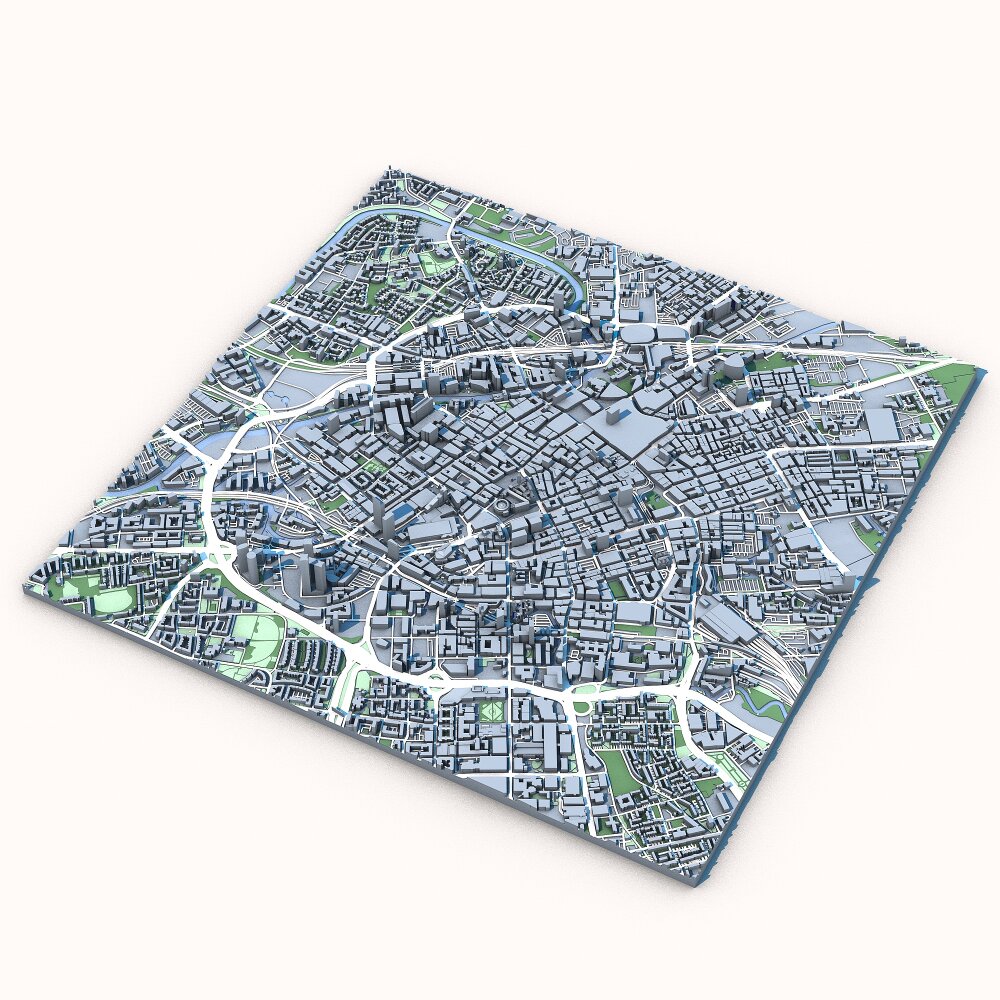 Part of Manchester City United Kingdom 3D model - Download City on ...