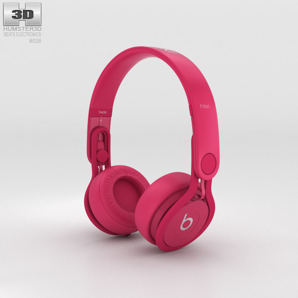 Beats Mixr ハイパフォーマンス プロフェッショナル ピンク 3Dモデル