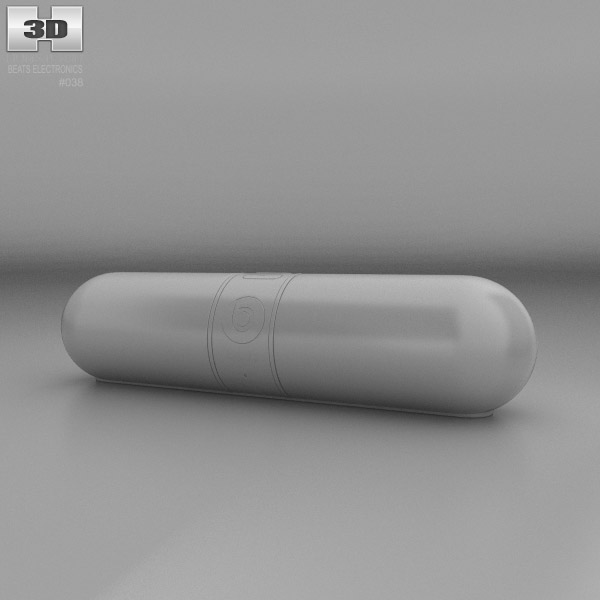 Beats Pill 2.0 ワイヤレス スピーカー 白い 3Dモデル - ダウンロード