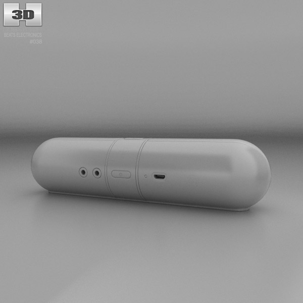 Beats Pill 2.0 ワイヤレス スピーカー 白い 3Dモデル - ダウンロード