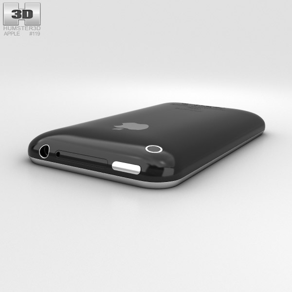 アップル iPhone 3G ブラック 3Dモデル - ダウンロード 携帯電話 オン