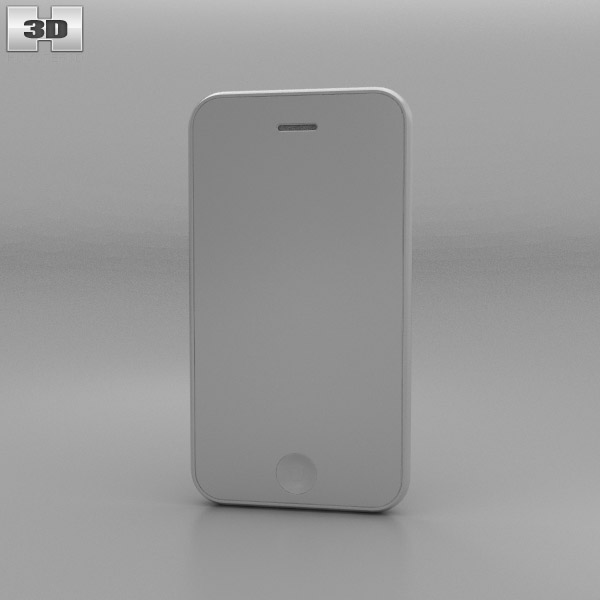 アップル iPhone 3G ホワイト 3Dモデル - ダウンロード 携帯電話 オン
