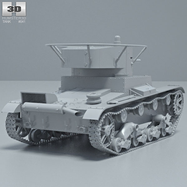 ソビエト軽戦車 T-26 3Dモデル - ダウンロード 戦車 オン 3DModels.org