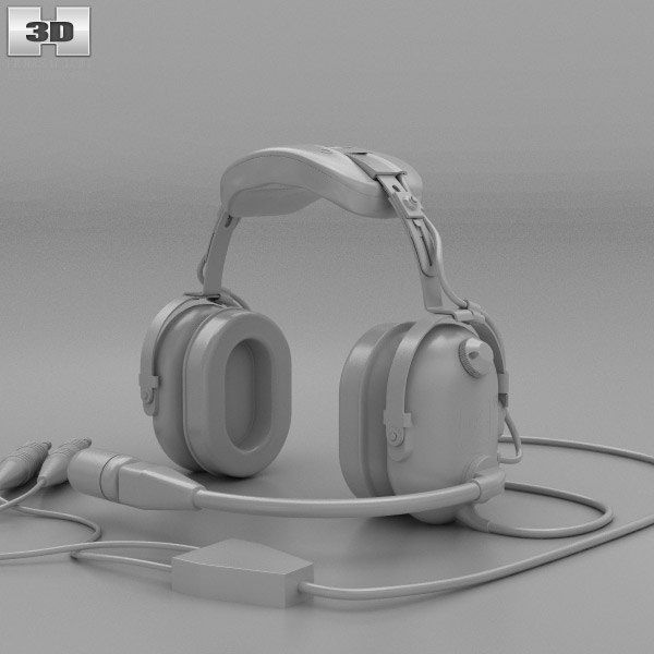 David Clark 航空ヘッドセット 3Dモデル - ダウンロード オーディオ