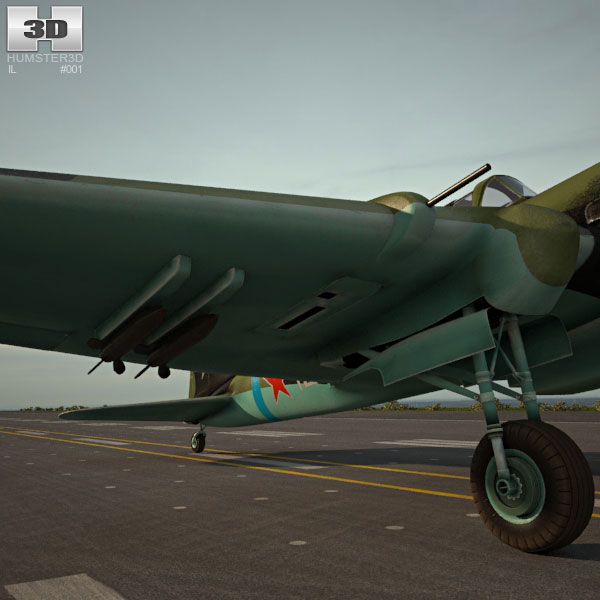 イリューシン Il-2 ソビエト地上攻撃機 3Dモデル - ダウンロード 戦闘