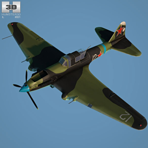 イリューシン Il-2 ソビエト地上攻撃機 3Dモデル - ダウンロード 戦闘