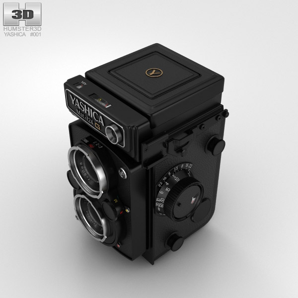 ヤシカマット124G 二眼レフカメラ 3Dモデル - ダウンロード 撮影カメラ