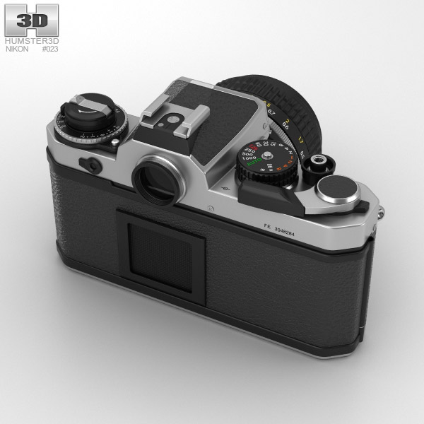 ニコンFE シルバー フィルムカメラ 3Dモデル - ダウンロード 撮影