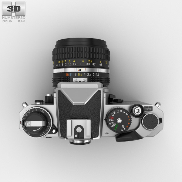 ニコンFE シルバー フィルムカメラ 3Dモデル - ダウンロード 撮影