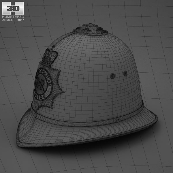 ロンドン警察カストディアンヘルメット 3Dモデル - ダウンロード 保護