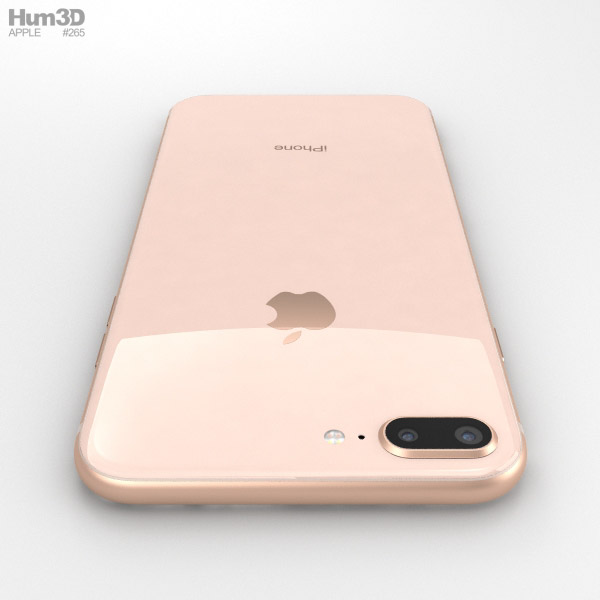 Apple iPhone 8 Plus Altın 3D modeli - İndir Telefonlar üzerinde