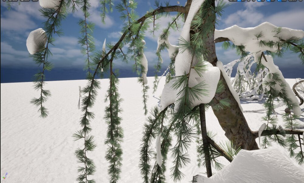 冬雪覆盖的垂枝蓝色阿特拉斯雪松 3D模型 - 下载 树木 on 3DModels.org