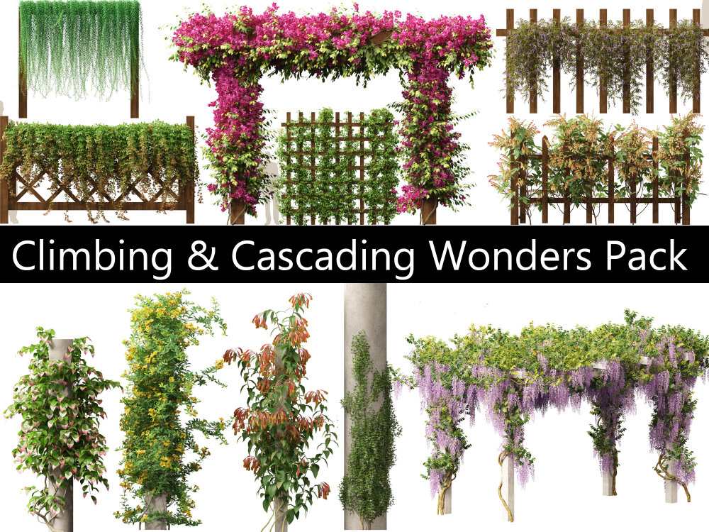 Climbing and Cascading Plant Collection 3D model - Download Bushes on  3DModels.org