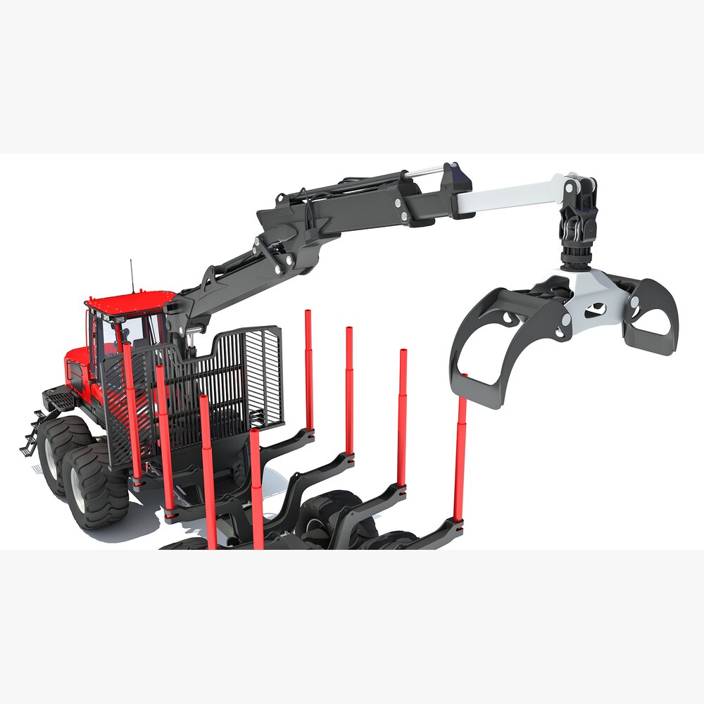 Forestry Forwarder 3D model - Download Tractor on 3DModels.org