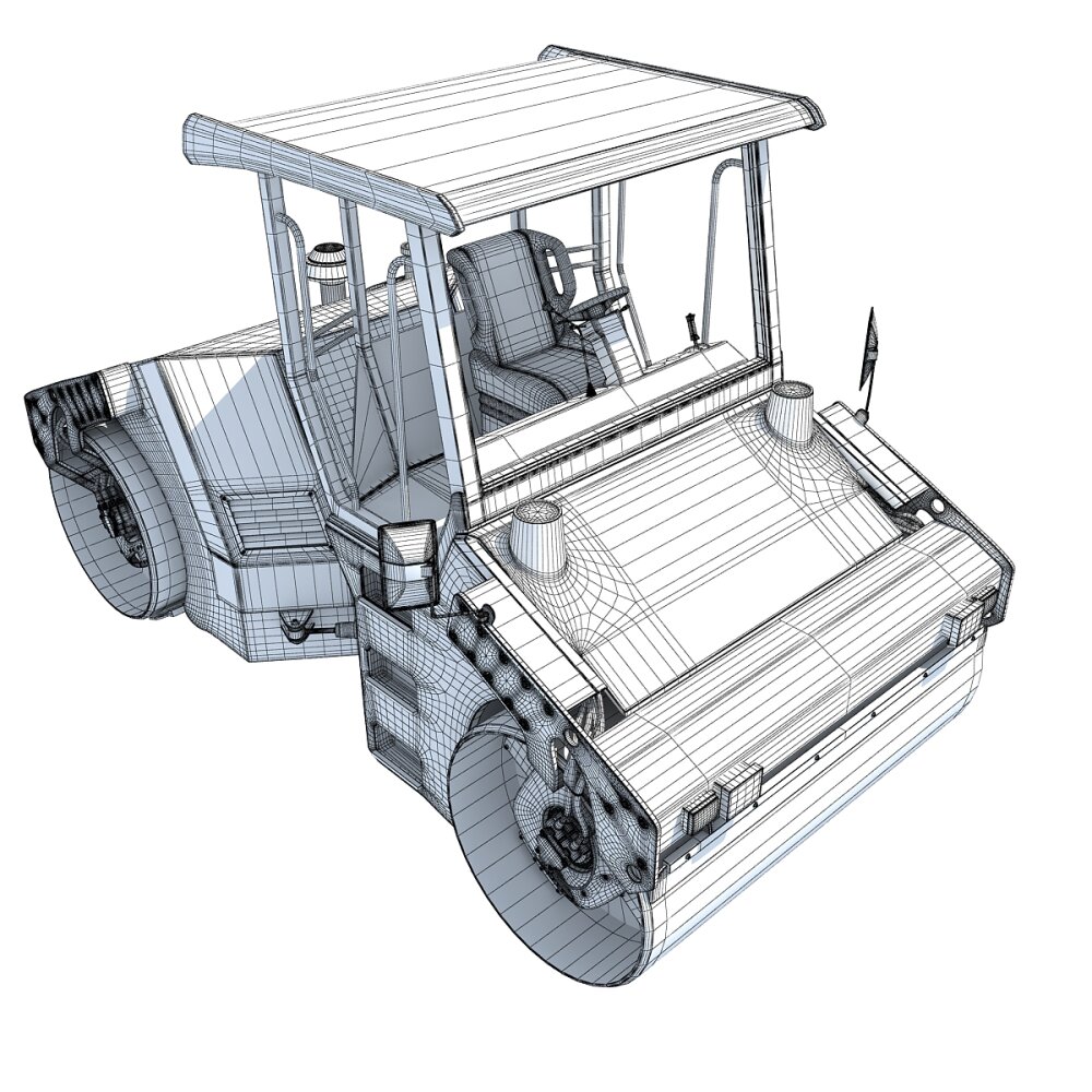 Asphalt Compactor Case 3D model - Download Tractor on 3DModels.org