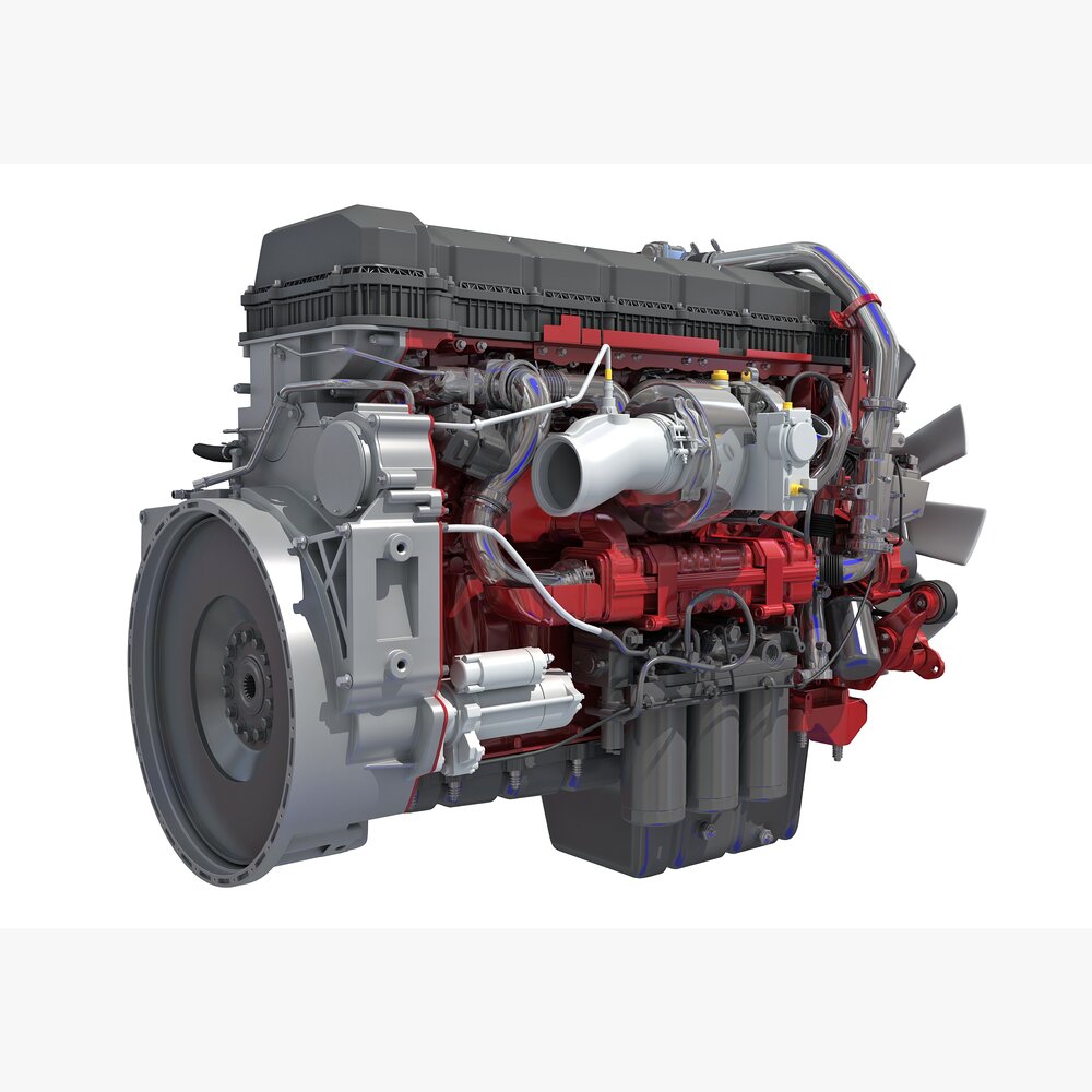 Mack MP8 Truck Engine 3D model - Download Engine on 3DModels.org