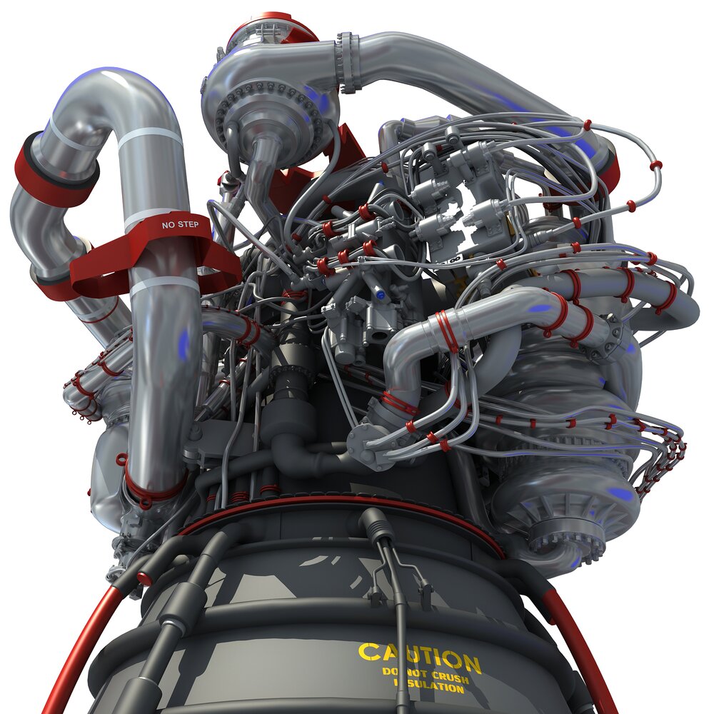 RS-25スペースシャトルメインロケットエンジン 3Dモデル