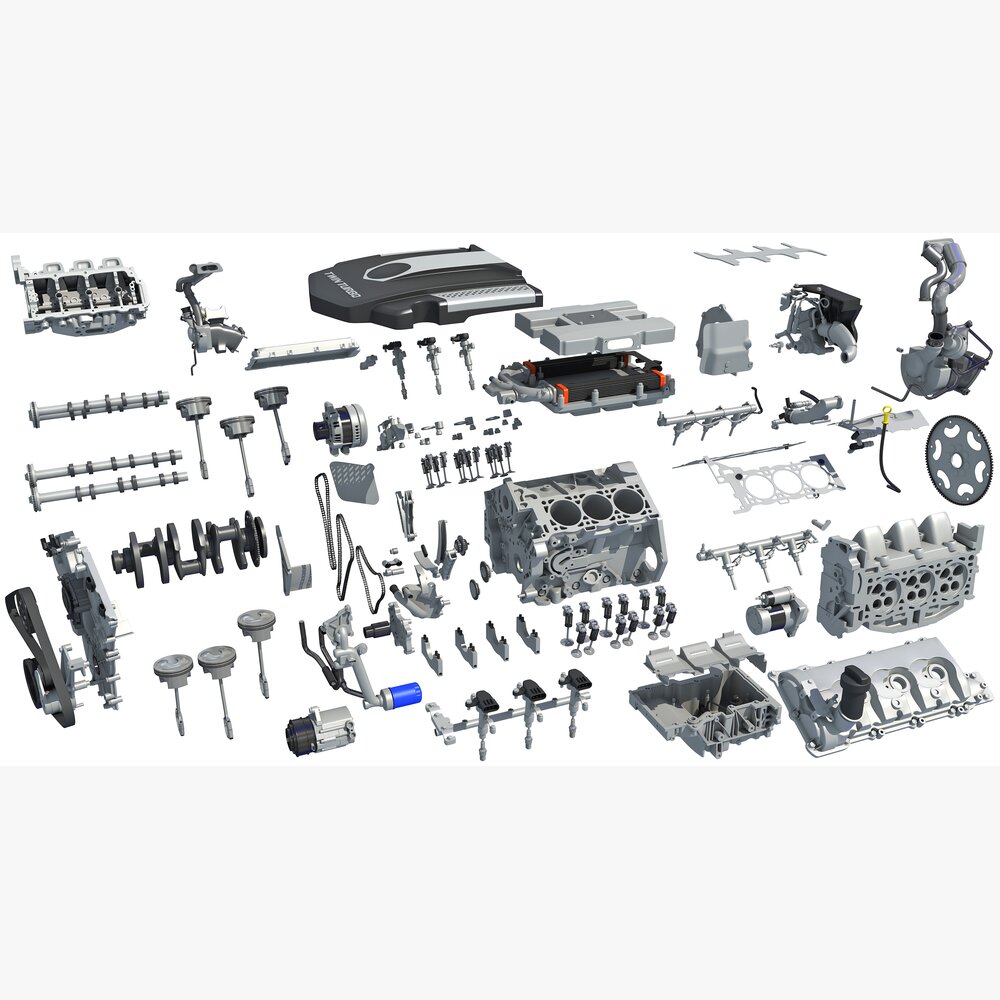 Set Ricambio Motore V6 E Ingranaggi – Mattoncini Tecnici Compatibili Con I Principali Brand