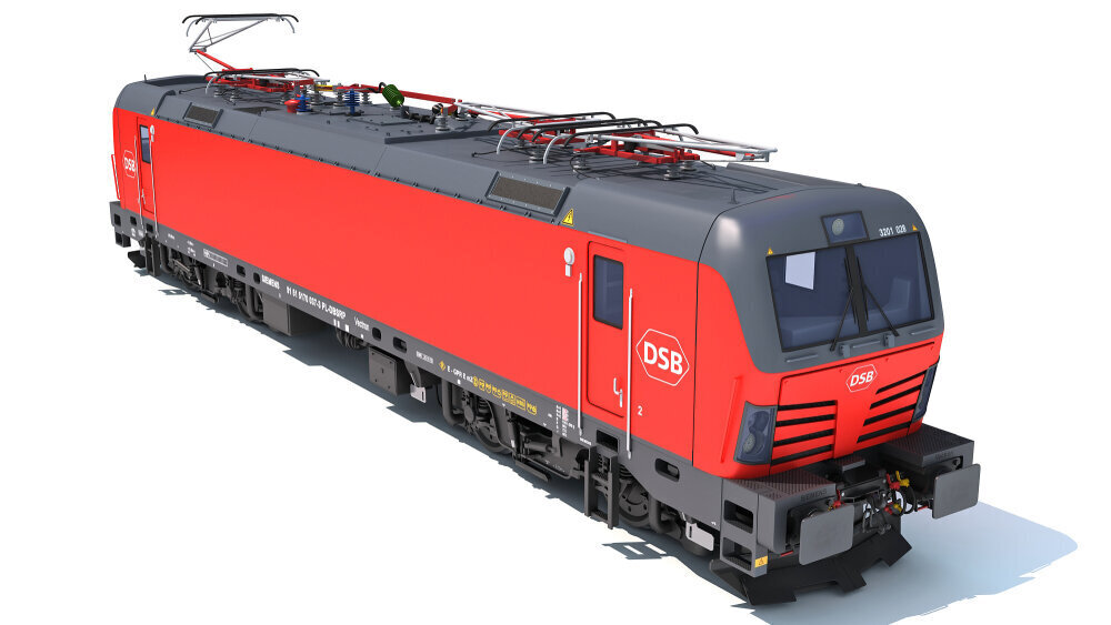 デンマーク国鉄DSBのシーメンスベクトロン機関車 3Dモデル
