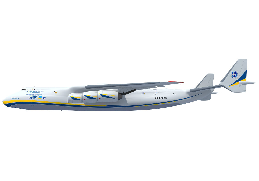 飛行中のアントノフ An-225 ムリーヤ 3Dモデル - ダウンロード