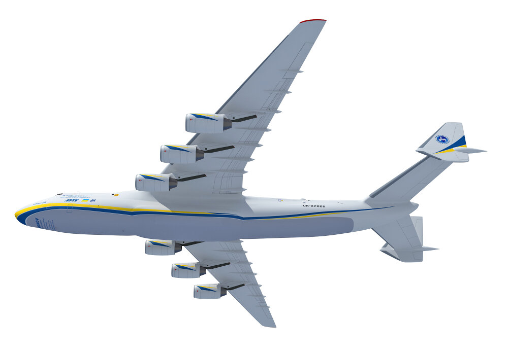 飛行中のアントノフ An-225 ムリーヤ 3Dモデル - ダウンロード