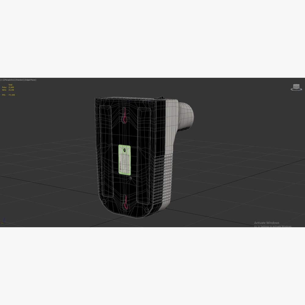 Infrared Wall Mounted Forehead Thermometer 3D model - Download Medical ...