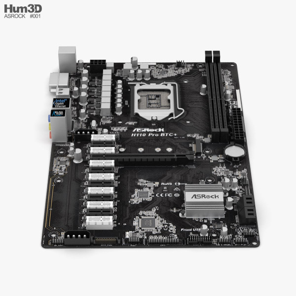 ASRock H110 Pro BTC Tarjeta madre Modelo 3D - Descargar Accesorios