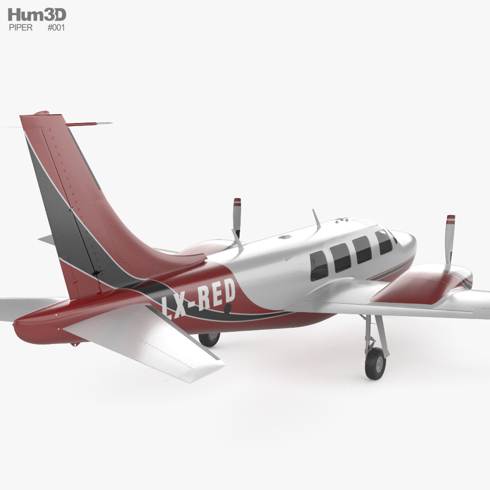 パイパー・エアロスター双発機 3Dモデル - ダウンロード 小型航空機