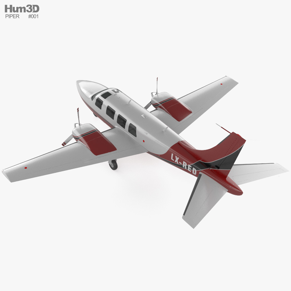 パイパー・エアロスター双発機 3Dモデル - ダウンロード 小型航空機