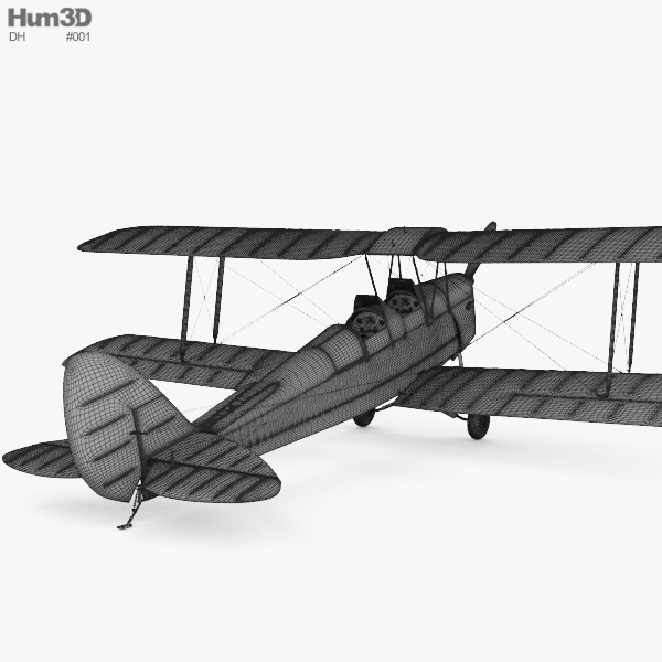 de Havilland DH.82 Tiger Moth 3D model - Download Light Aircraft