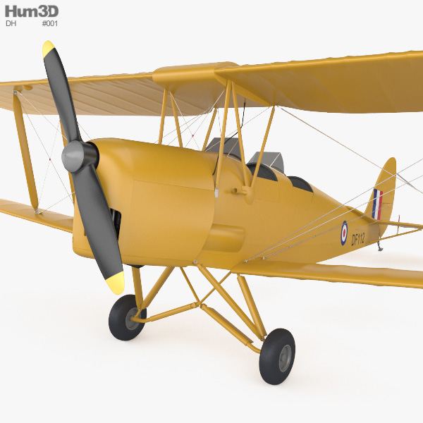 de Havilland DH.82 Tiger Moth 3D model - Download Light Aircraft