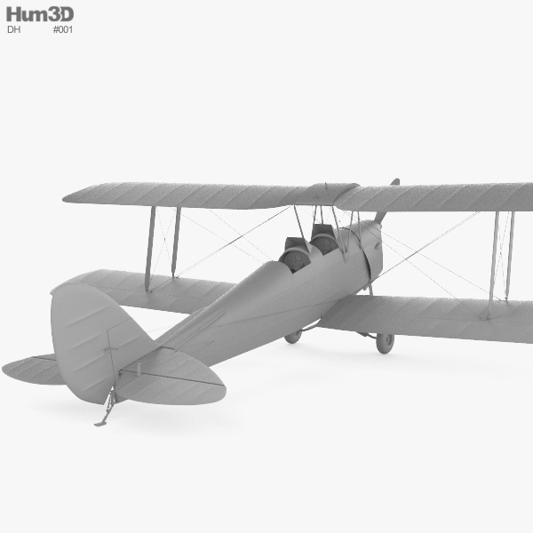 de Havilland DH.82 Tiger Moth 3D model - Download Light Aircraft