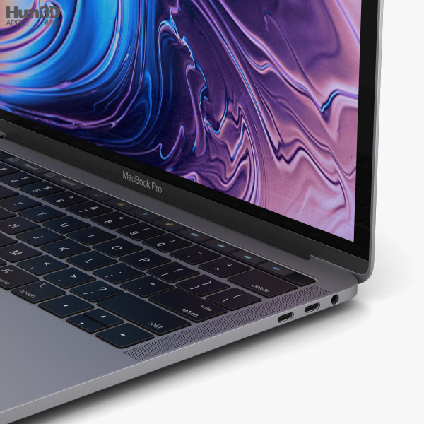 Apple MacBook Pro 13インチ (2018) Touch Bar搭載 スペースグレイ 3D