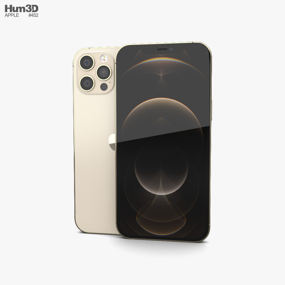 Altın Renkli Apple iPhone 12 Pro Max 3D modeli - İndir Telefonlar