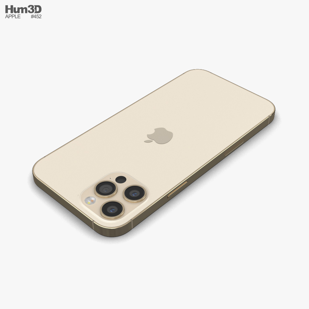 Altın Renkli Apple iPhone 12 Pro Max 3D modeli - İndir Telefonlar