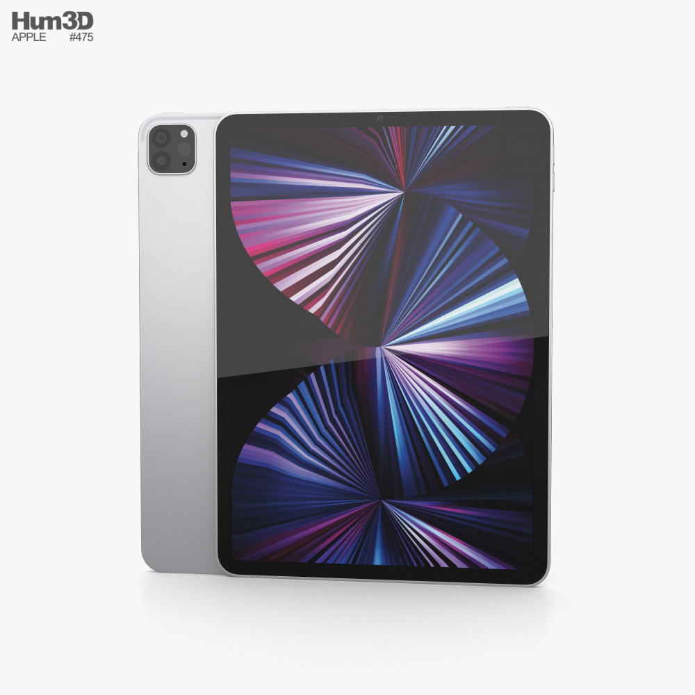 Apple iPad Pro 11-inch 2021 Gümüş 3D modeli - İndir Tablet