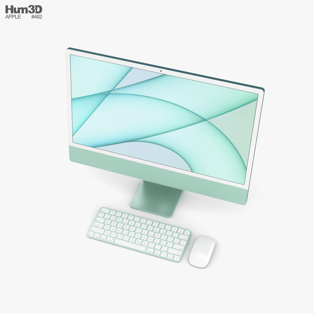 Apple iMac 24-inch 2021 Green 3D model - Download Desktop Computer
