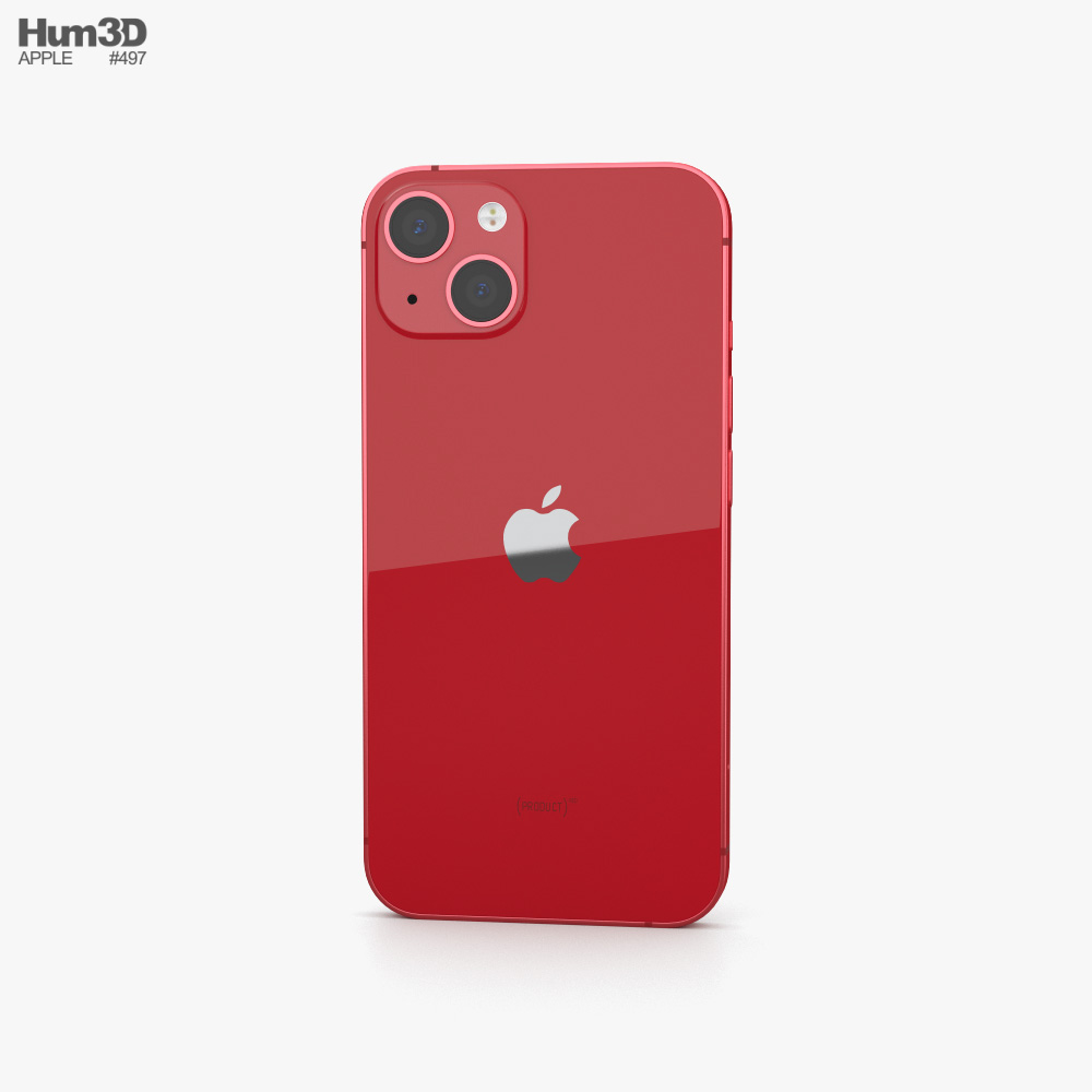 Kırmızı Apple iPhone 13 3D modeli - İndir Telefonlar üzerinde