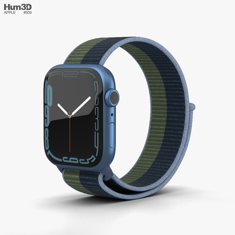 Apple Watch Series 7 41mm Blue Aluminum Case with Sport Loop Apple Watch Series 7 41mm Blue Aluminum Case with Sport Loop