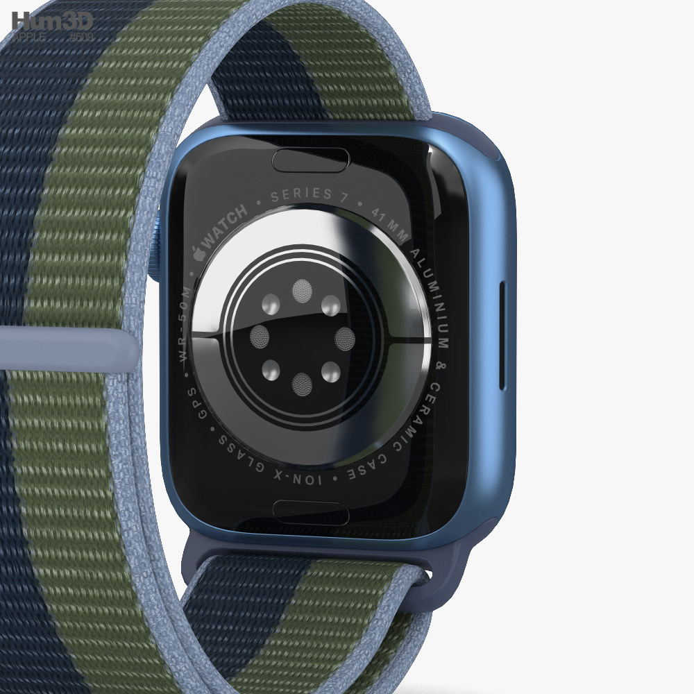 Apple Watch Series 7 41mm Blue Aluminum Case with Sport Loop Apple Watch Series 7 41mm Blue Aluminum Case with Sport Loop