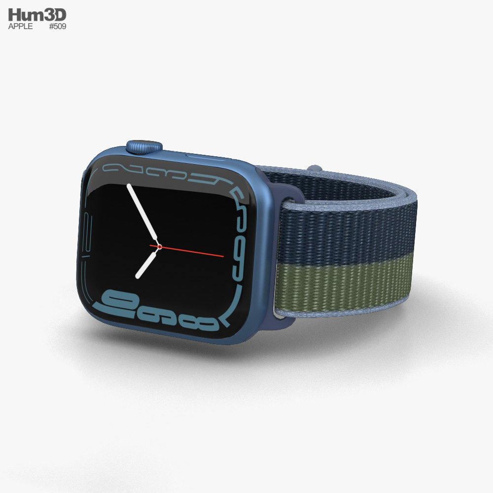 Apple Watch Series 7 41mm Blue Aluminum Case with Sport Loop Apple Watch Series 7 41mm Blue Aluminum Case with Sport Loop
