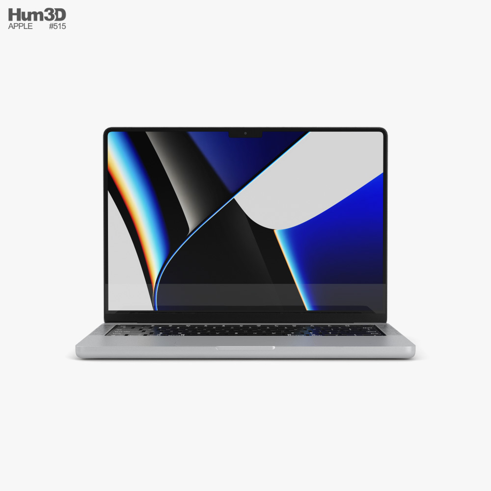 アップル マックブック プロ 2021 14インチ シルバー 3Dモデル