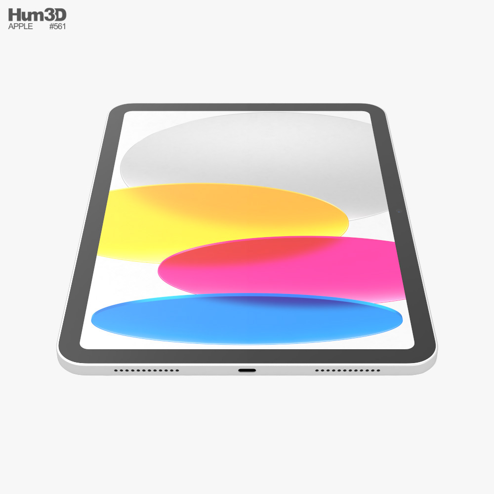 Apple IPad 10th Generation Silver 3D Model Download Tablet On 