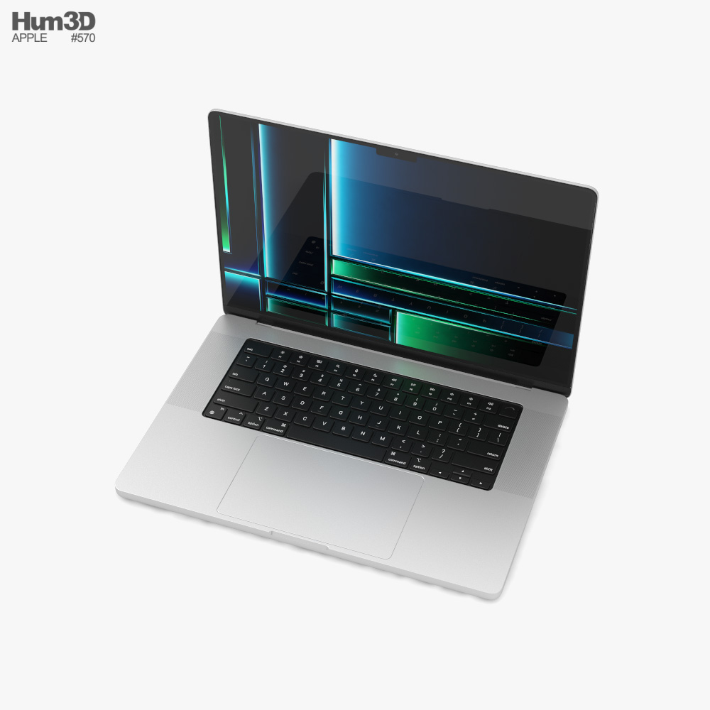 Apple MacBook Pro M2 2023 16 inch Silver 3D model - Download