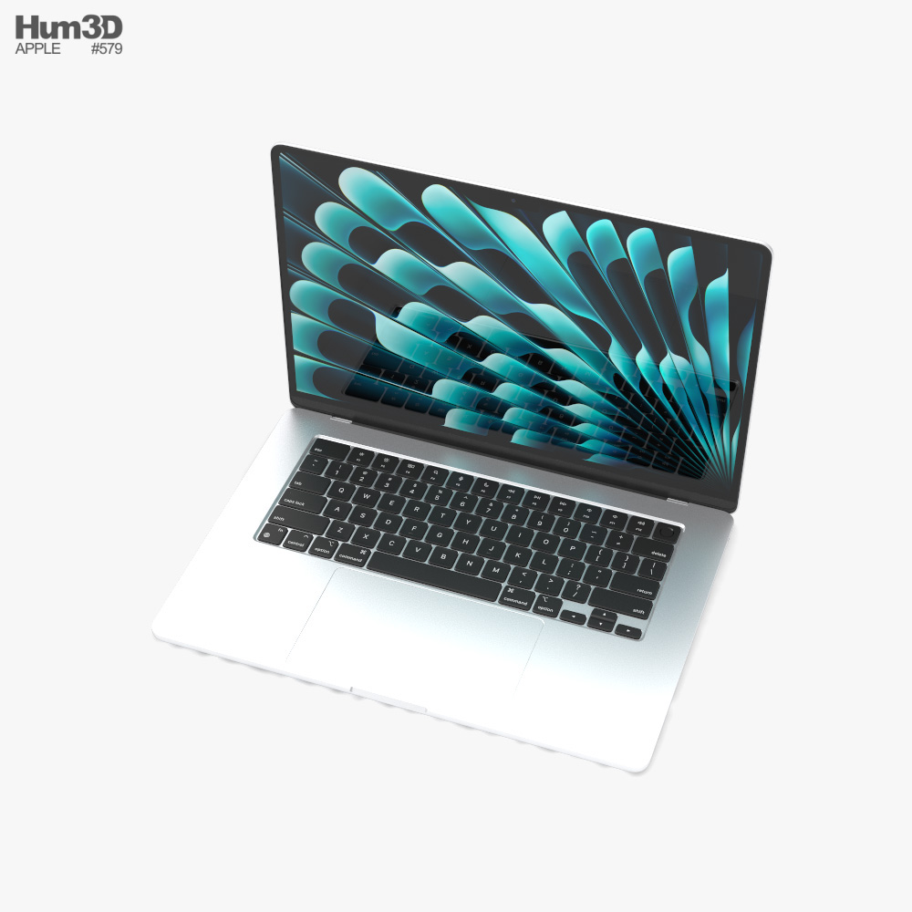 Apple MacBook Air 15 inch 2023 Silver 3Dモデル Apple MacBook Air 15 inch 2023 Silver 3Dモデル