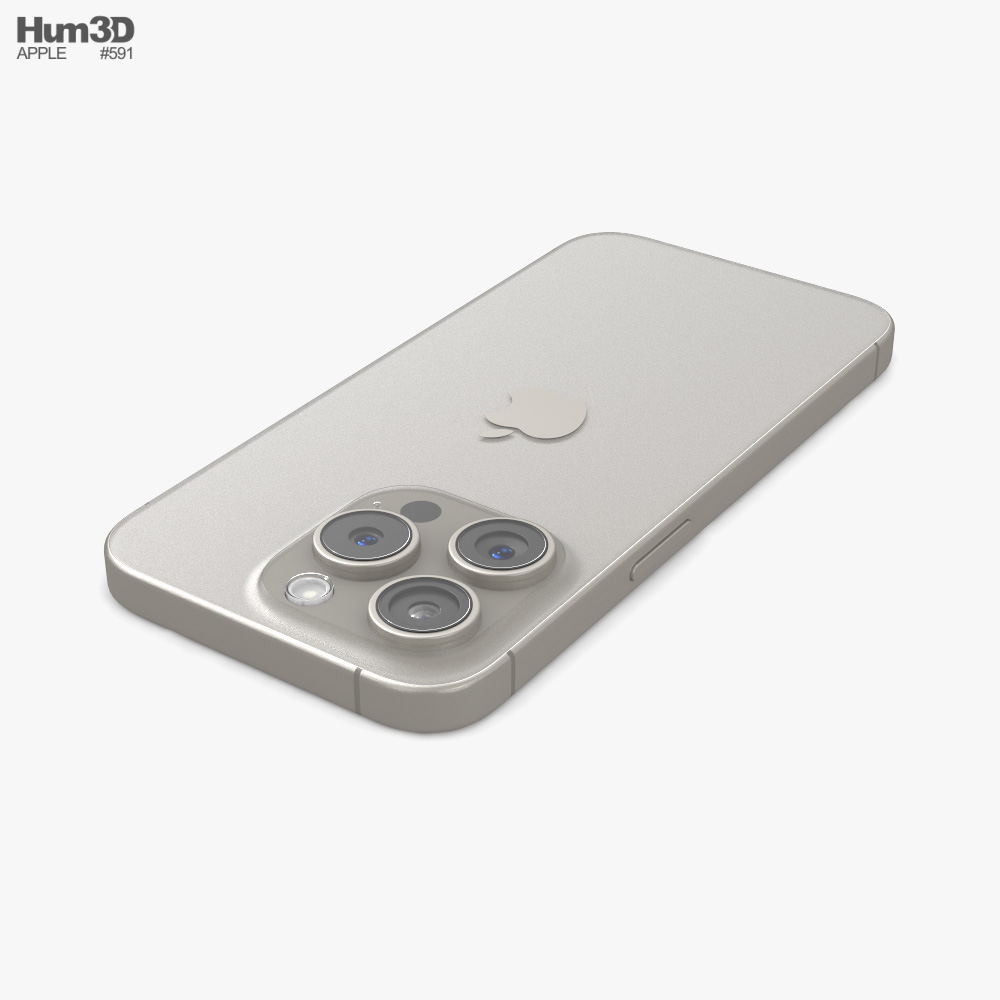 Apple iPhone 15 Pro ナチュラルチタニウム 3Dモデル - ダウンロード