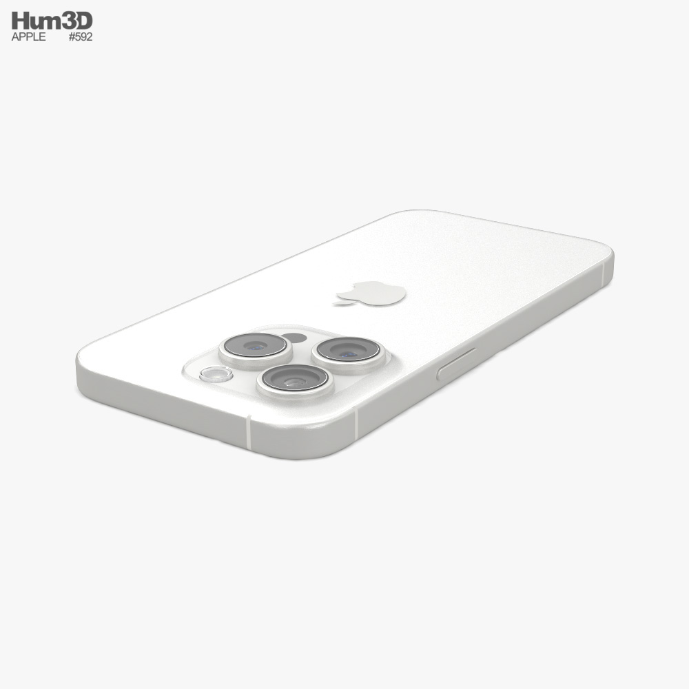 アップル iPhone 15 Pro ホワイトチタニウム 3Dモデル - ダウンロード