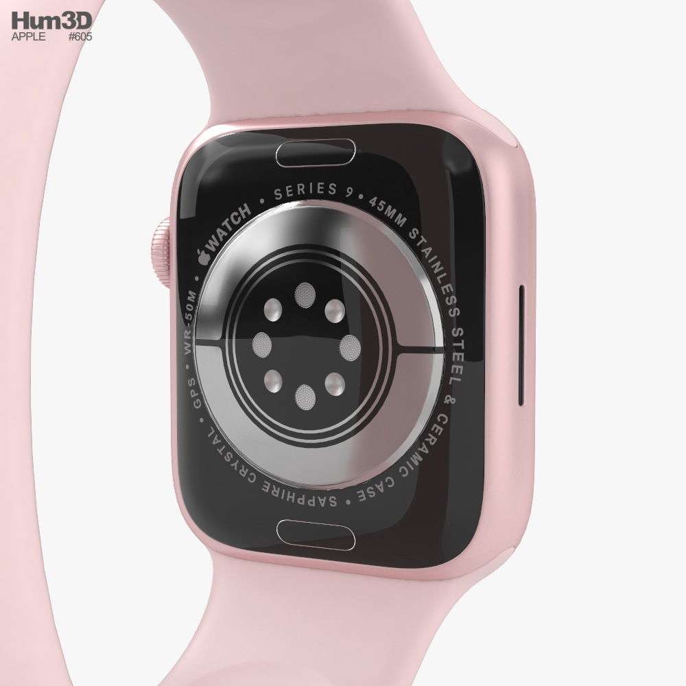 Apple Watch Series 9 45mm Pink Aluminum Case with Solo Loop Apple Watch Series 9 45mm Pink Aluminum Case with Solo Loop