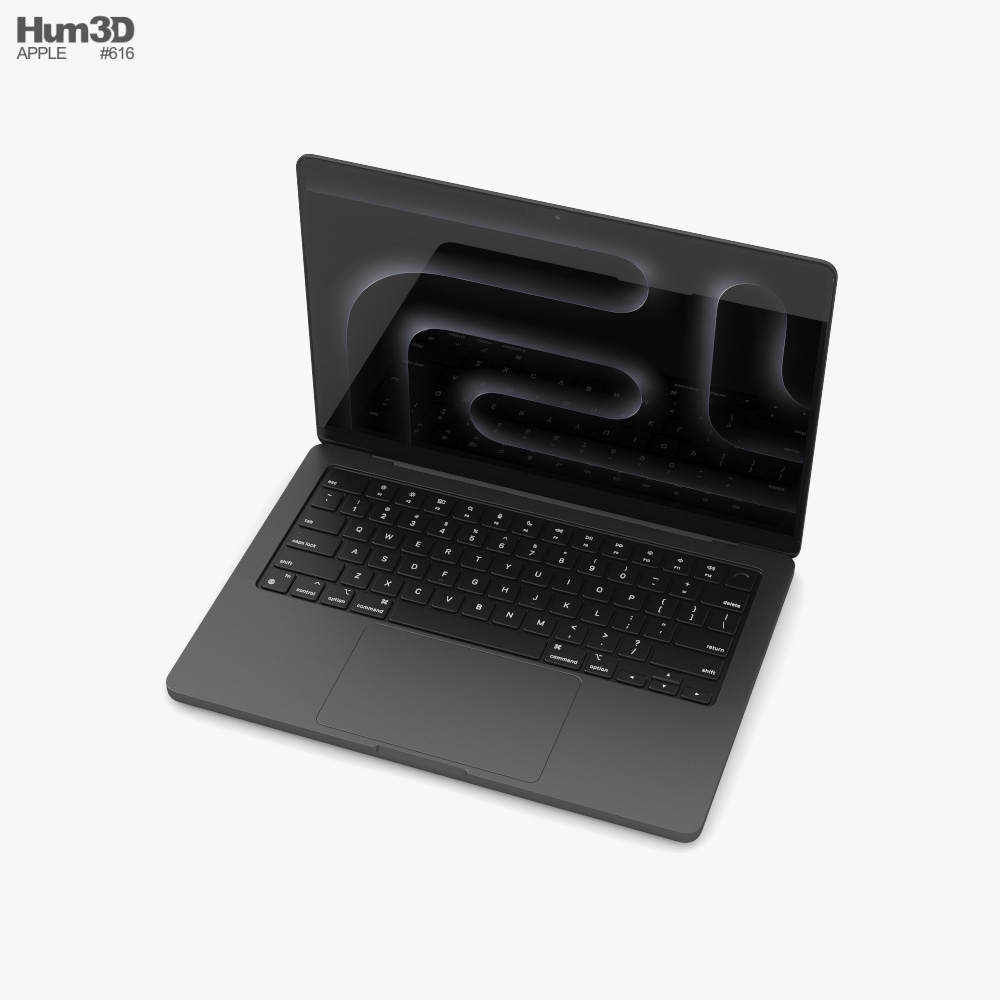 アップル マックブック プロ 2024 14インチ スペースブラック 3Dモデル