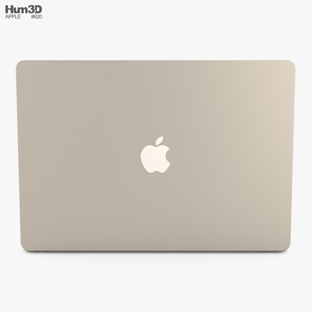 Apple MacBook Air 15 inch M3 2024 Starlight 3D model - Download